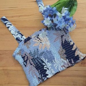 Aeropostale blue floral cami crop top